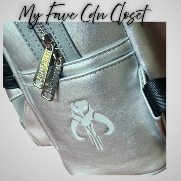 Disney Star Wars Mandalorian Helmet Loungefly Backpack** Like New - Picture 2 of 4